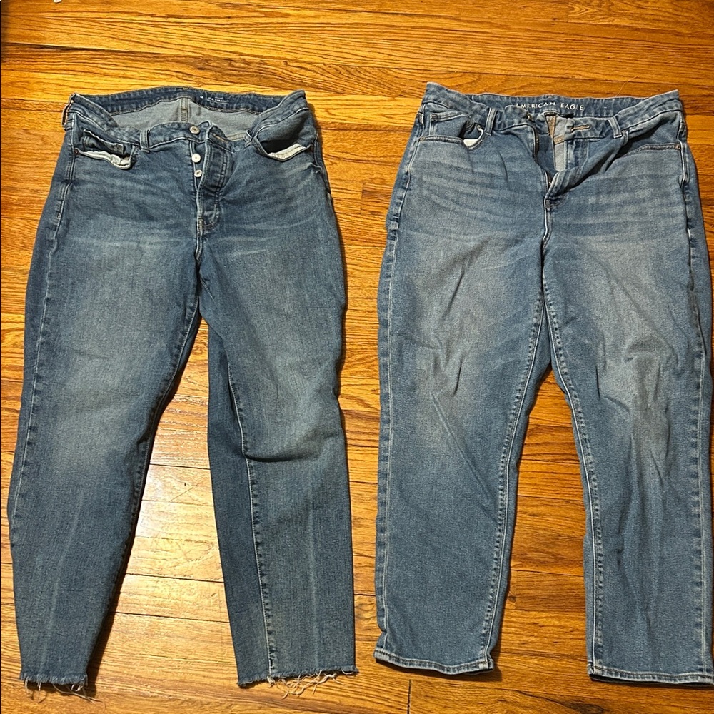 American Eagle curvy mom and Old navy OG straight Jeans 14